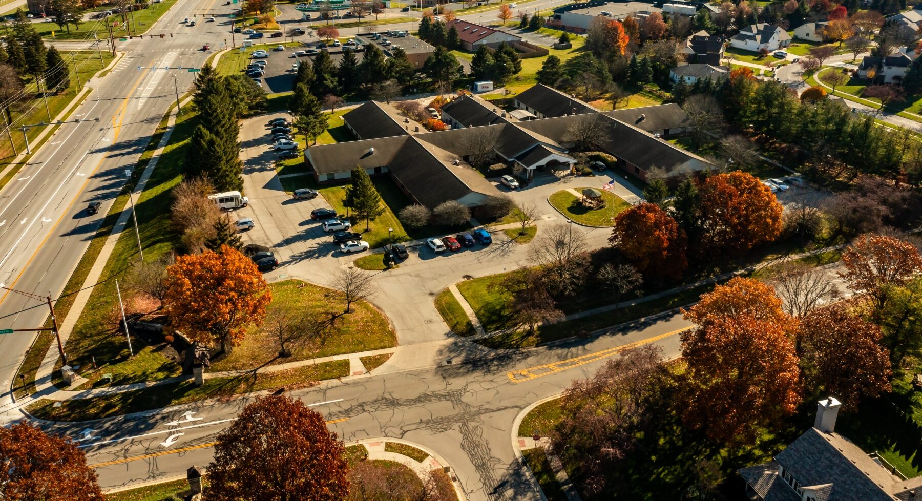 Aerial view of Ridgewood Manor
